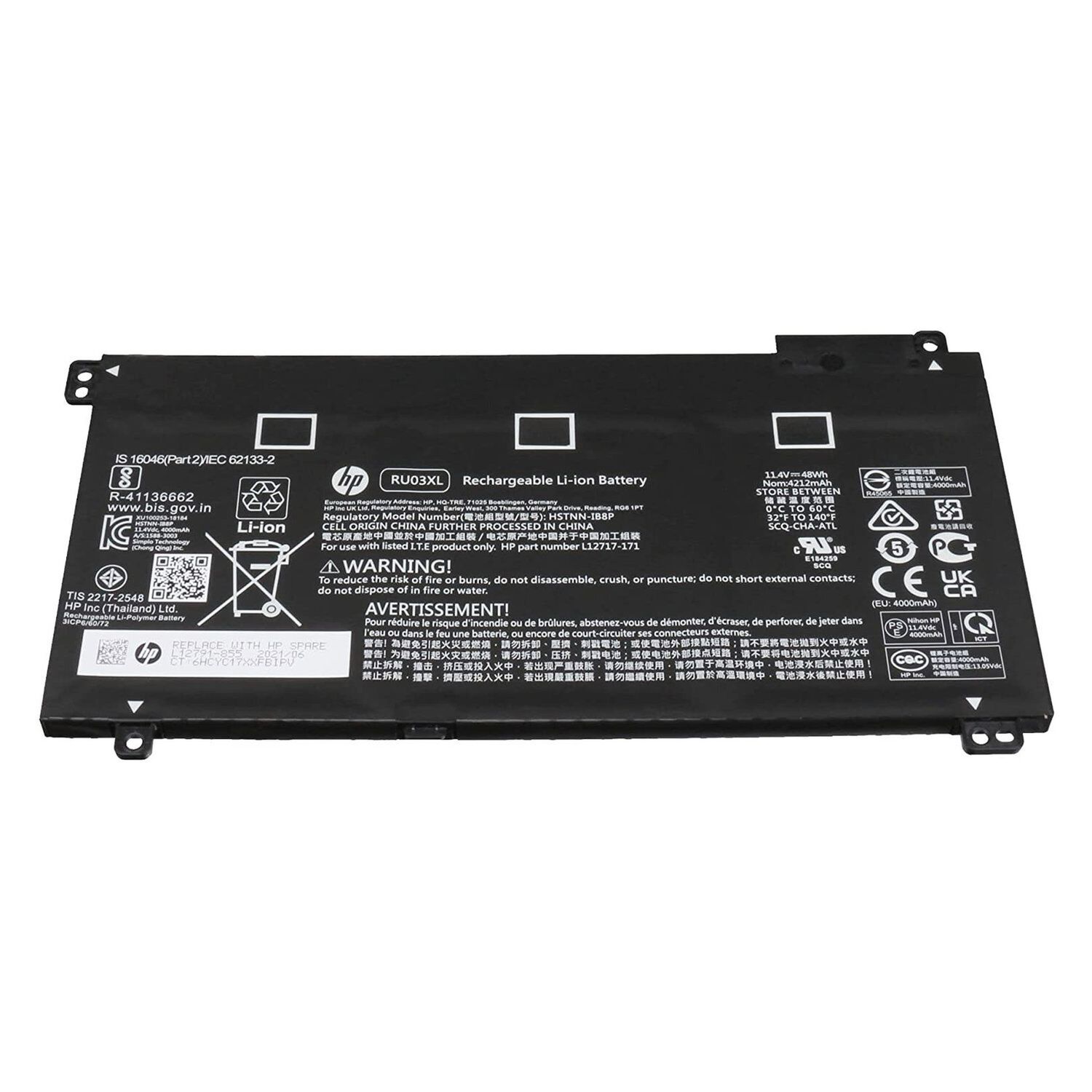Bater&iacute;a 3c 48wh 4.21ah Lithium-ion Ru03xl image number 0.0